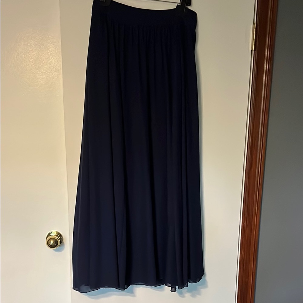 Navy Maxi Skirt - Flowing Everyday A-Line